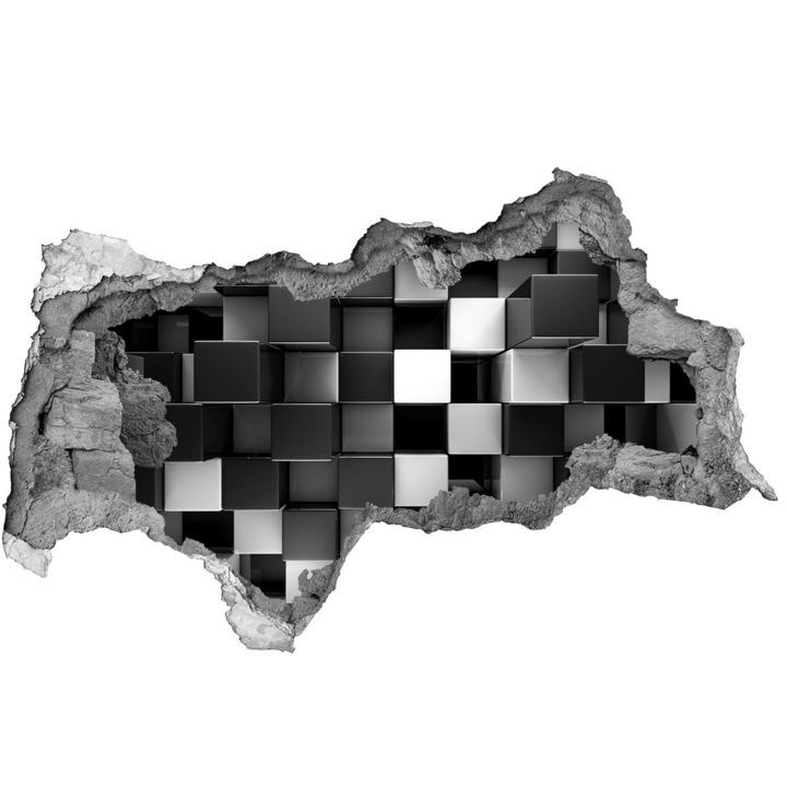 Autocolant decorativ. gaura in perete. Tulup. Abstractia cubului. Multicolor. 95x73 cm. 010120080120000006005