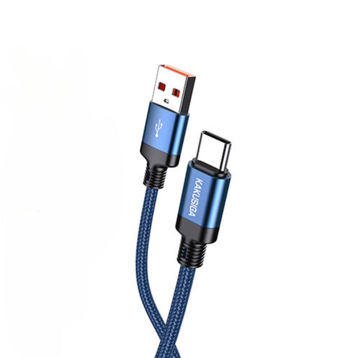 Kakusiga KSC-970 кабел за данни и зареждане, USB към Type-C, 3A, 1 м, син