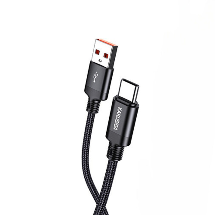 Kakusiga KSC-970 кабел за данни и зареждане, USB към Type-C, 3A, 1m, черен