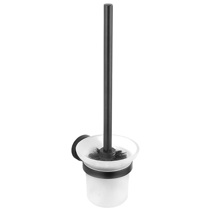 Perie de toaleta, Mexen, 723, Sticla, Metal, Negru
