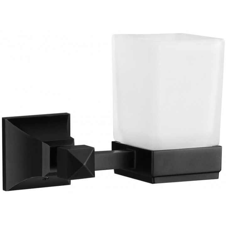 Tartály fogkefékhez, Mexen, 5156, Üveg, Fém, Fekete