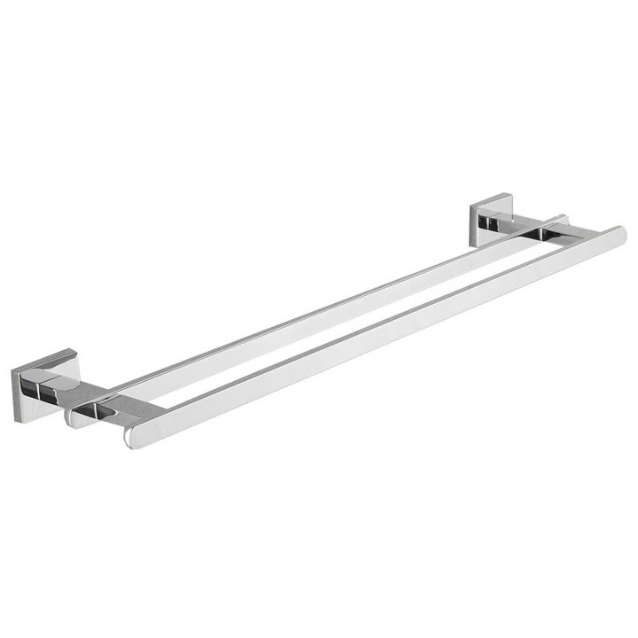 Двойна закачалка за хавлии, Mexen, 816, Метал, Хром