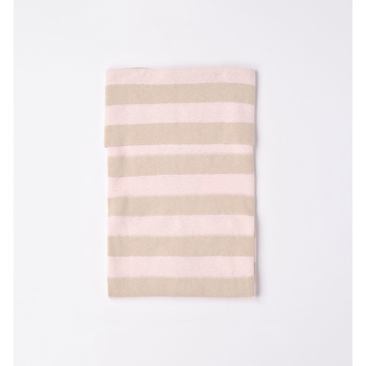Csíkos takaró újszülött kislánynak, Minibanda, 3.7300, Pink/Beige, 90 cm