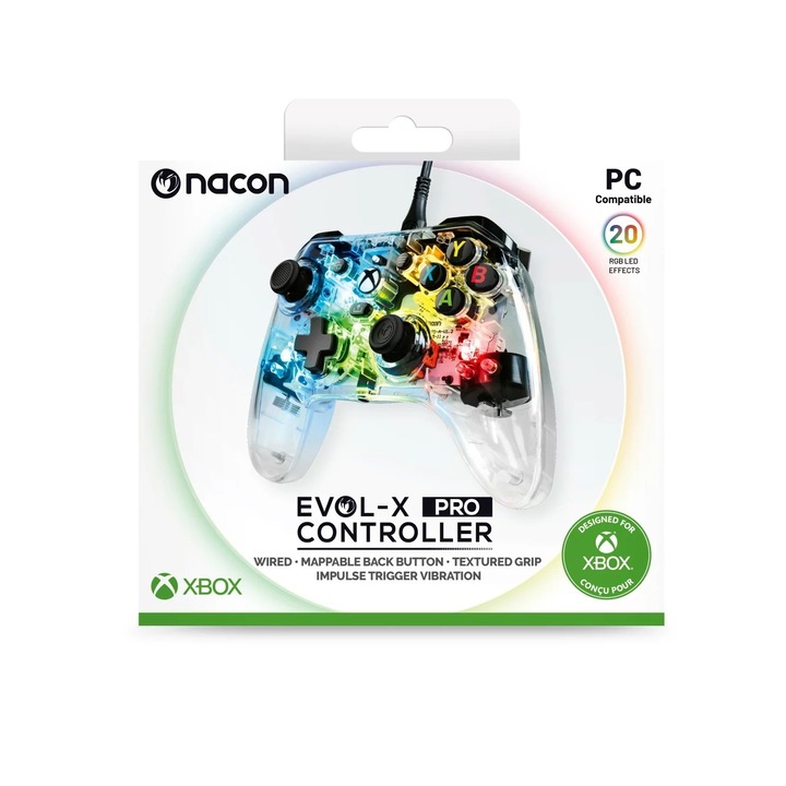 NACON Evol-X Pro vezetékes Xbox kontroller, RGB