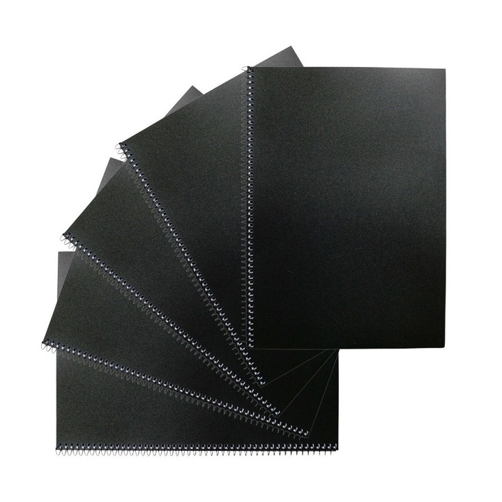 Set 5 caiete studentesti de matematica, CopyBoom, A4, 100 file, spirala si coperta negre