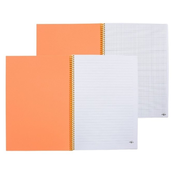 Set 2 caiete studentesti dictando si matematica, CopyBoom, A4, 100 file, spirala si coperta portocalii