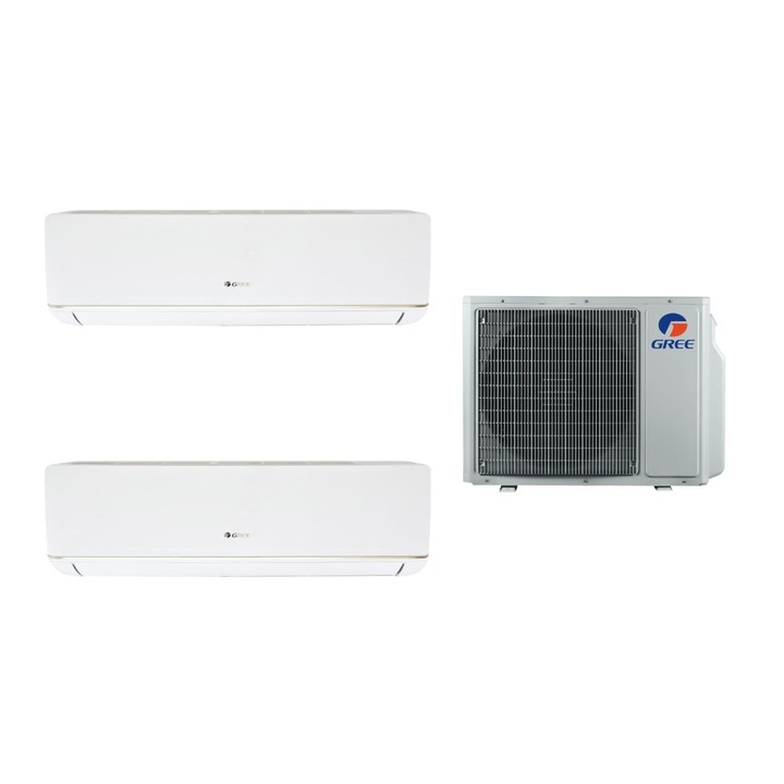 Aer conditionat multisplit Gree cu doua unitati interne 2×Bora A5 12000 BTU si unitate externa de 18000 BTU