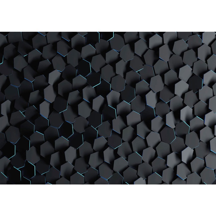 Fototapet 3D, Hexagoane Negre, autoadeziv, multicolor, 200x300 cm 3D21