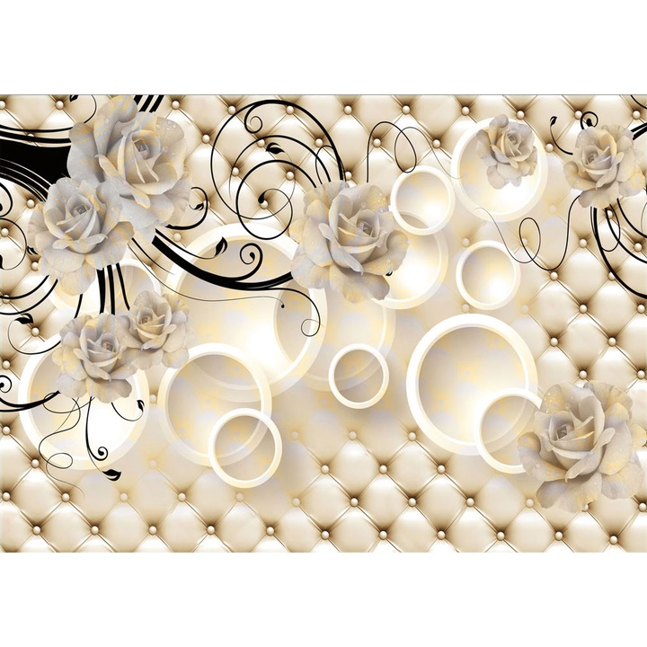 Fototapet 3D, Trandafiri Albi, hartie, multicolor, 120x200 cm 3D29