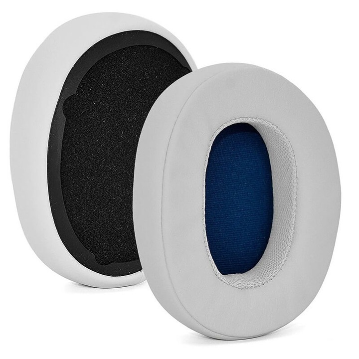 2 db Edman szivacs készlet Skullcandy Crusher 3.0 / 2.0 / 360 / EVO / ANC fejhallgatóhoz, Hesh 3, Venue vezeték nélküli fülhallgató, ökológiai bőr, fehér