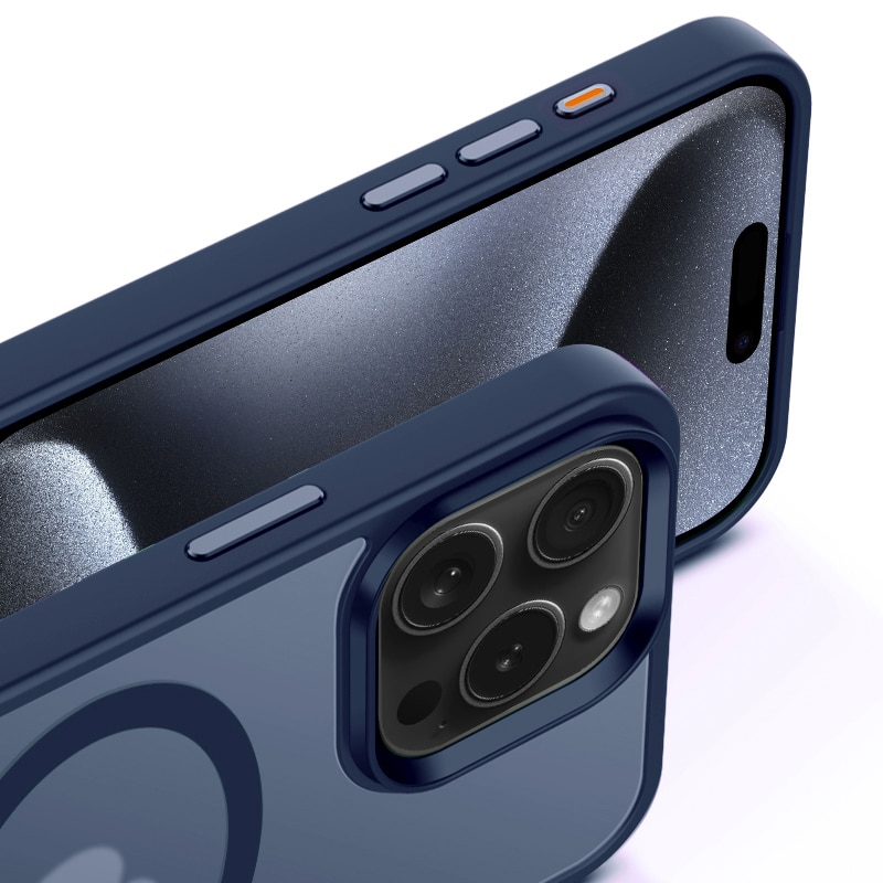 Husa de Protectie, Compatibila Apple iPhone 15 Pro Max, Doctor Shield Fantom, MagSafe - Albastru