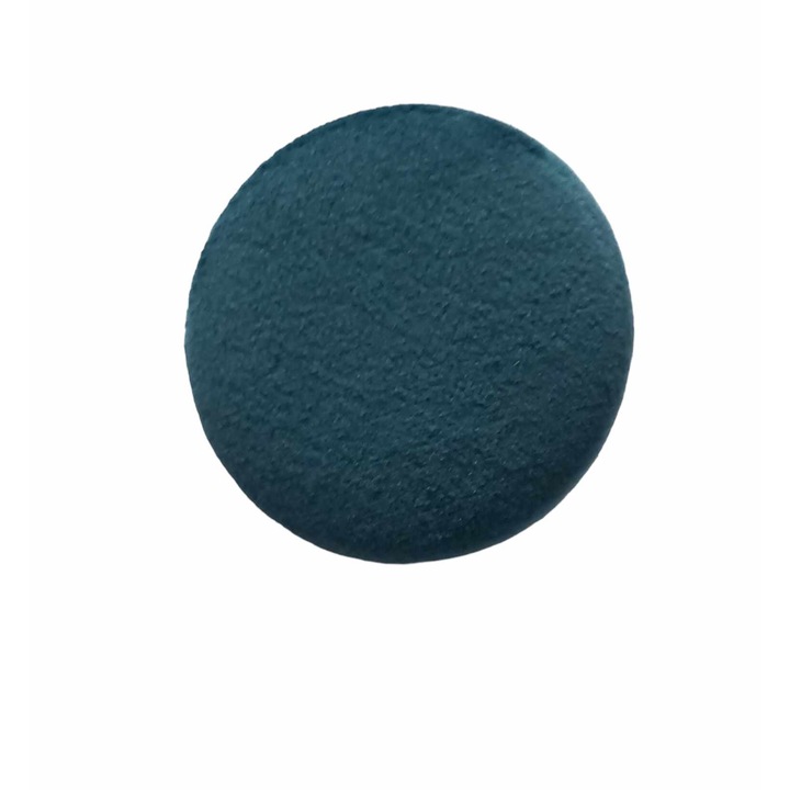 Nasture decorativ rotund, imbracat in catifea albastru turcoaz 4 cm marimea 60