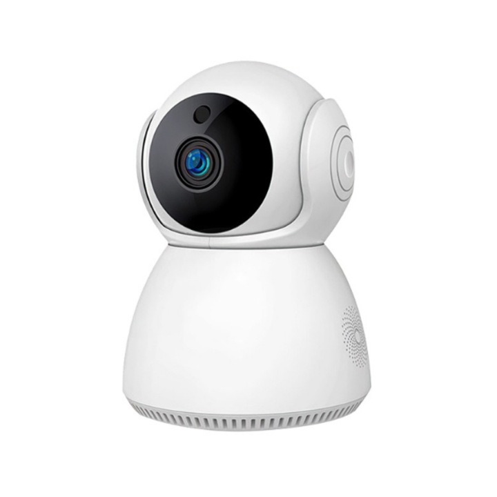 Camera Smart CCTV Wireless, model V380, Pentru interior, utilizare Baby Monitor, 3MP, HD cu viziune nocturna la distanta, Design om de zapada, Monitorizare avansata