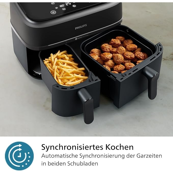 Set Accessori Per Friggitrice Ad Aria Philips Dual Basket - 23 Pezzi Con Stampi Silicone, Griglie E Utensili Per Serie 3000-5000 - Foto 6