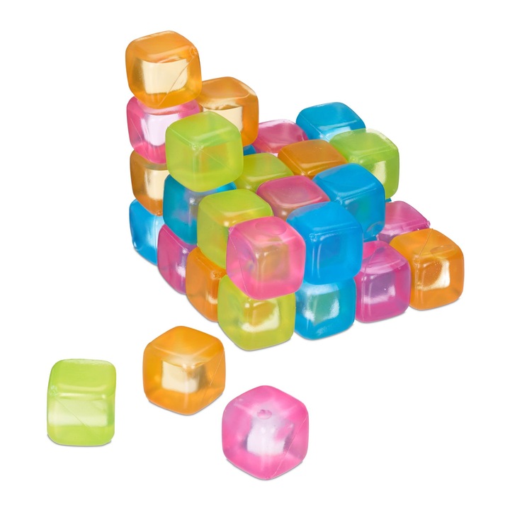 Комплект от 36 кубчета лед за многократна употреба, многоцветни, Relaxdays
