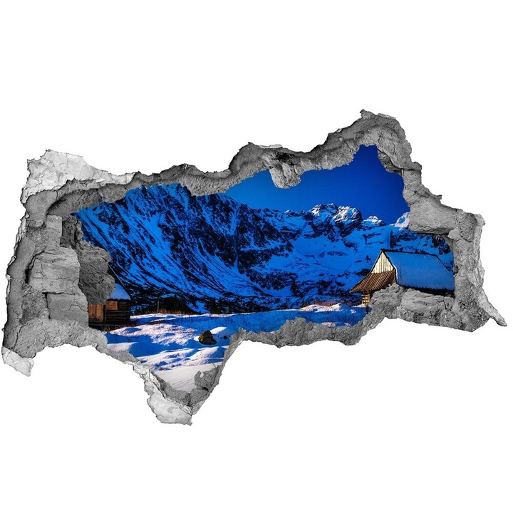 Декоративни стикери, Tulup, Къщи в Татрите, Сив, 150x115 сm, 010120080070000007237