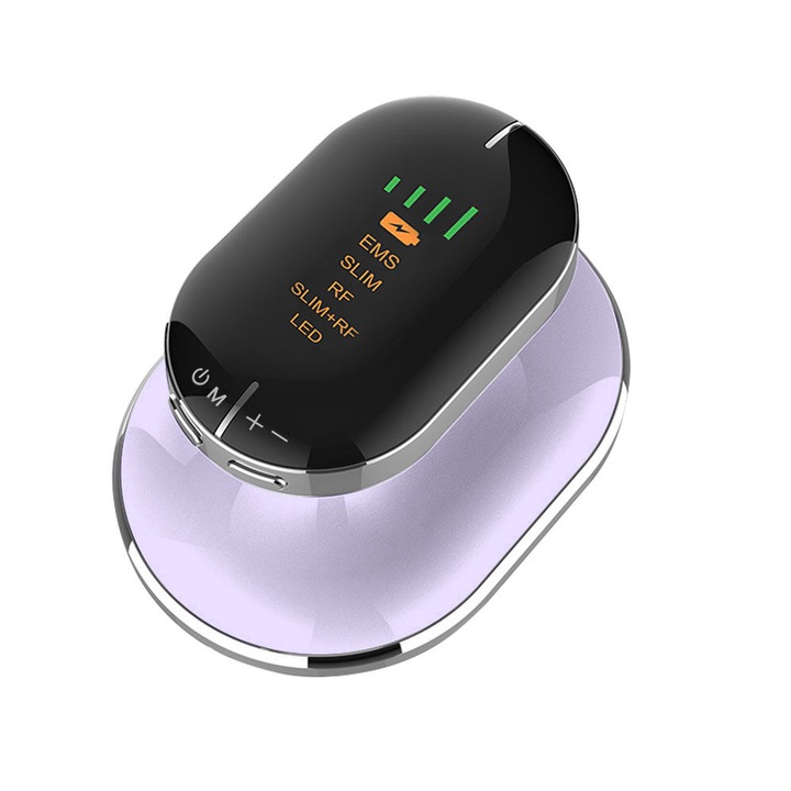 Уред за масаж и оформяне на тялото, антицелулитен, 5 в 1 с 4 LED цвята за изгаряне на мазнини и тонизиране на кожата със SPA Level Slim Technology, бял