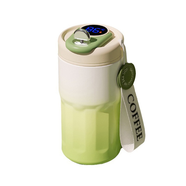 Cana termos din inox, cu izolatie vacuum, capac etans, 420ml