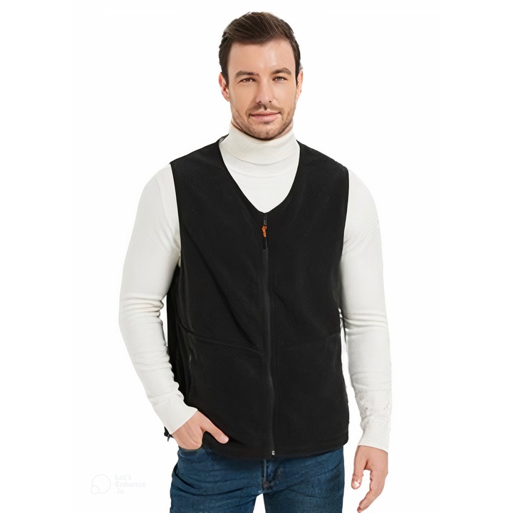 Електрическа нагревателна жилетка, ISOPHO, USB зареждане, 3 температурни нива, унисекс, размер 2XL, черна