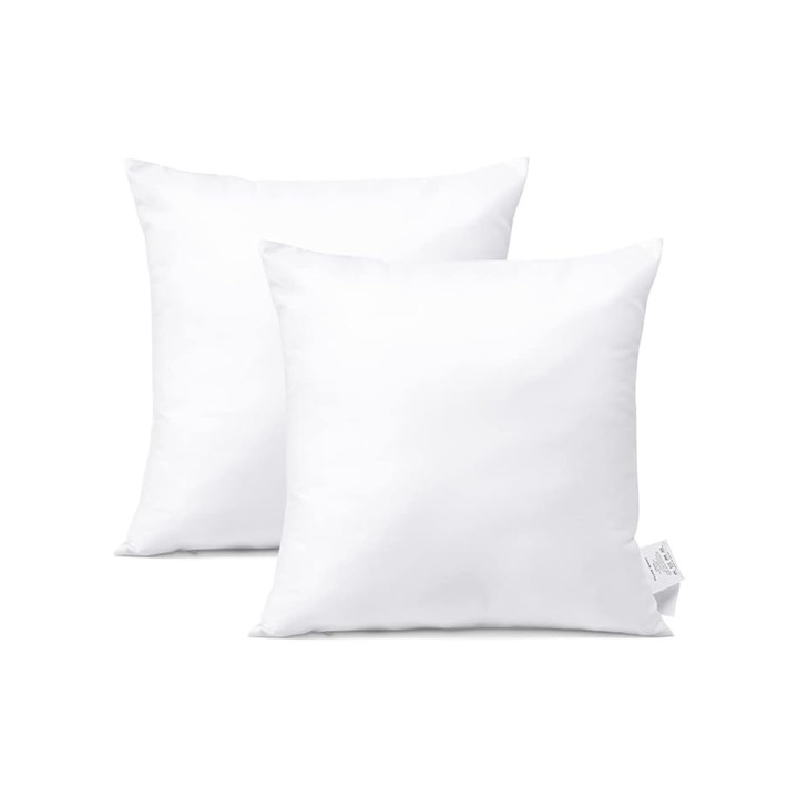 Set de 2 perne, Artscope, Husa din amestec de poliester, 45 x 45 cm, Alb