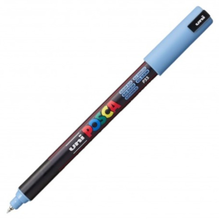 Marker cu varf fin metalic 0.7 mm, UNI Posca PC-1MR, culoare albastru glaciar