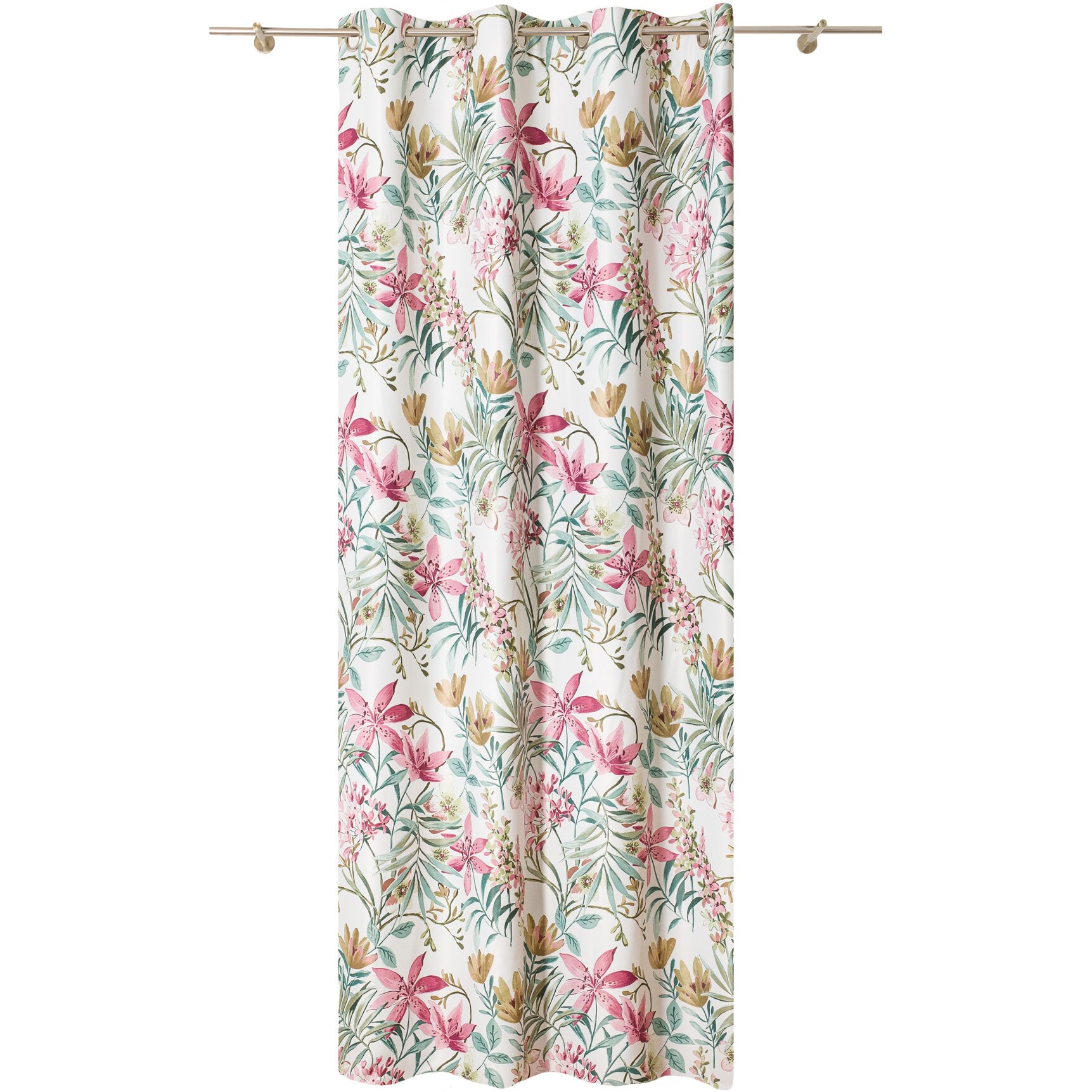 Draperie cu inele Mendola Interior Reina, 140 x 245 cm, 100% Poliester, verde