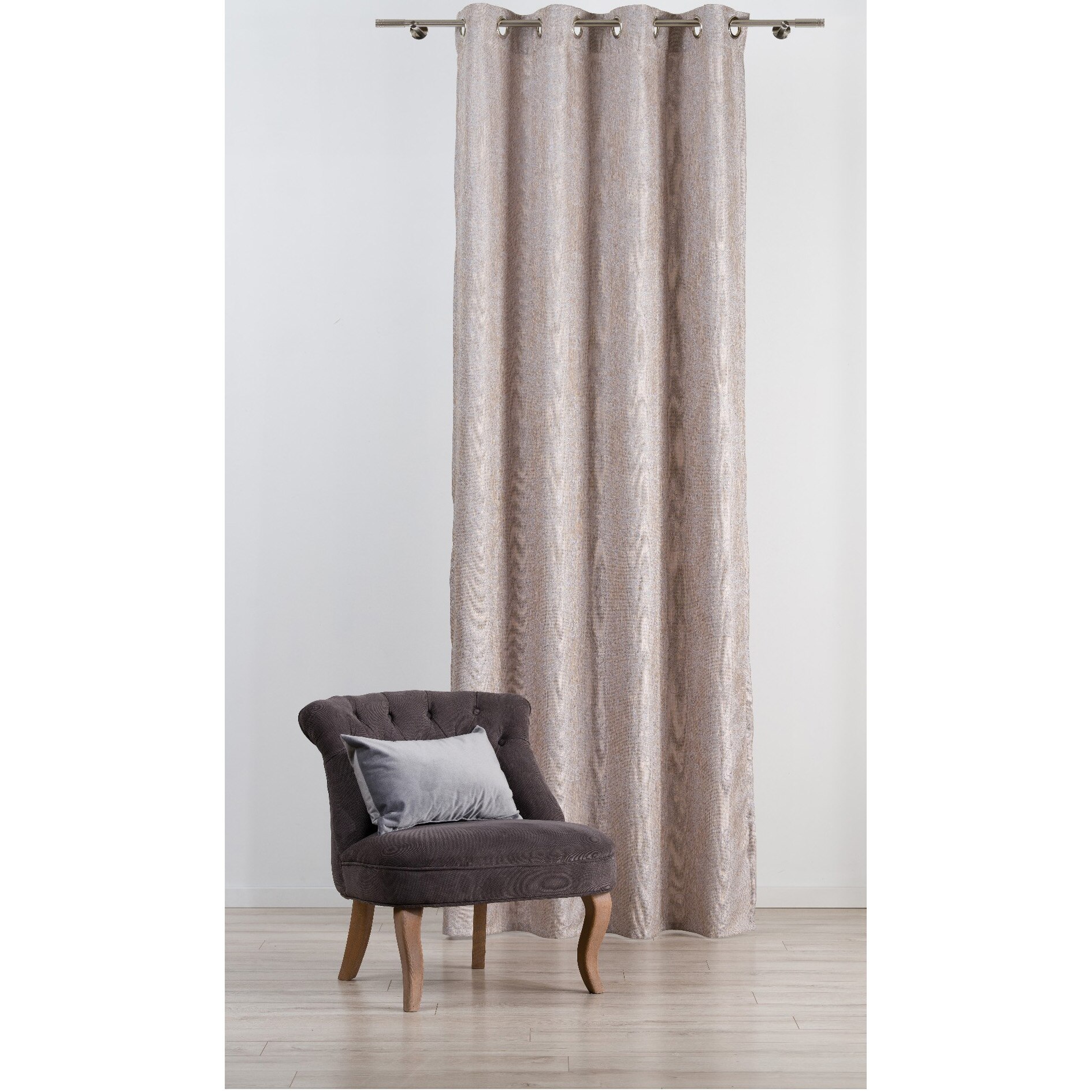 Draperie cu inele Mendola Interior Wolford, 140 x 245 cm, 100% Poliester, gri