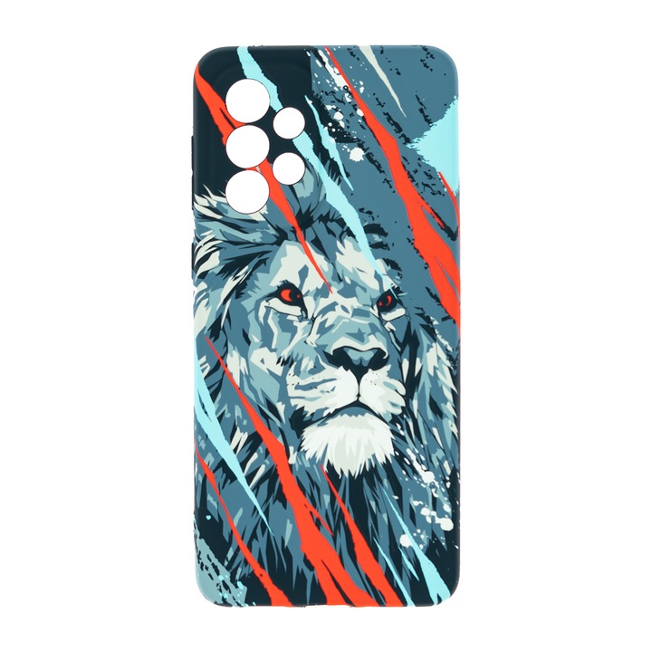 Husa de telefon, LUXO, compatibil cu Samsung Galaxy A52 / A52s, model Tribal Lion cu efect fosforescent, TPU, multicolor