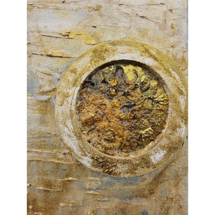 Tablou Unicat, realizat manual cu flori de camp, panza 50x70 cm