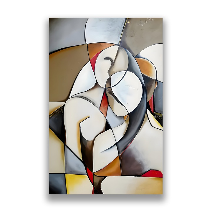 Първокласна картина на платно, LuxCanva® A1604, абстрактна двойка, 50 X 80 CM, 100% памучно платно 400g/m2, дървена рамка, всекидневна, любов, семейство, прегръдка, спалня, живи цветове