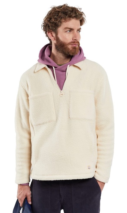 Armor Lux Sherpa fleece, guler, buzunare, Bej
