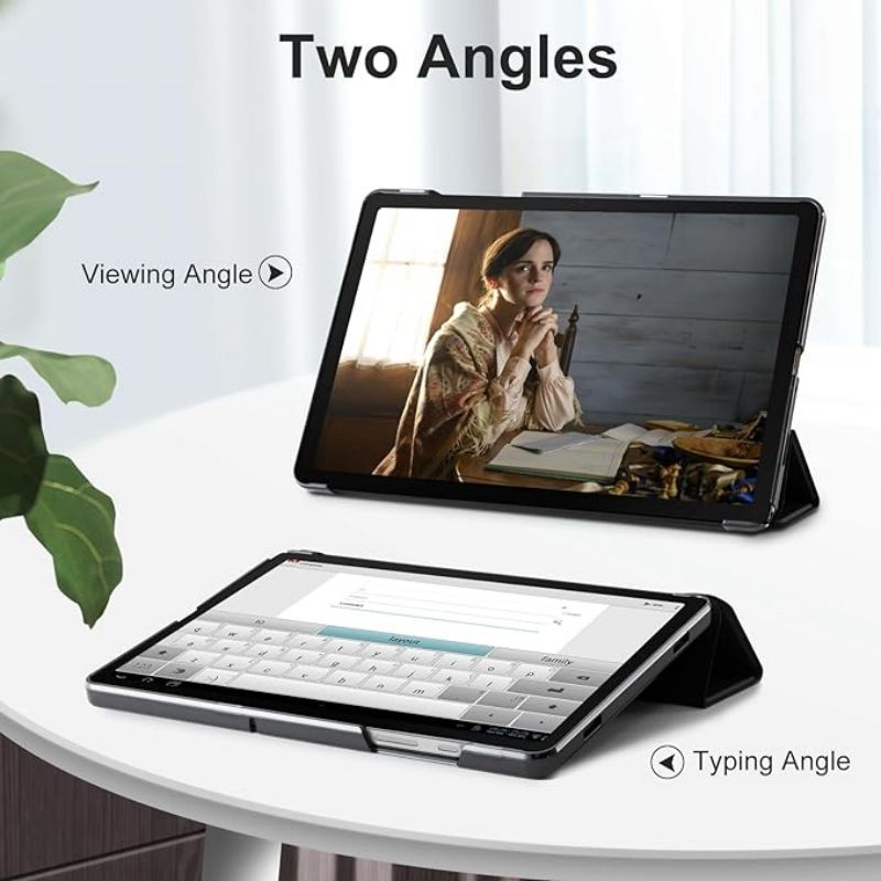 Husa tableta pentru Samsung Galaxy A9+ Plus, suport integrat, silicon/policarbonat, 12.4 inch, negru