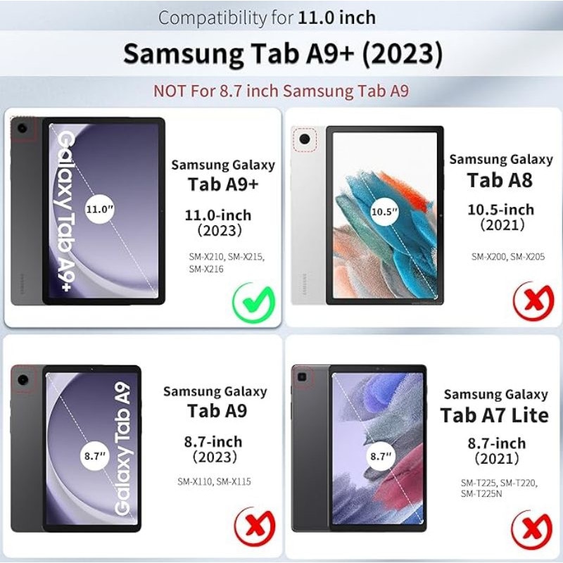 Husa tableta pentru Samsung Galaxy A9+ Plus, suport integrat, silicon/policarbonat, 12.4 inch, negru