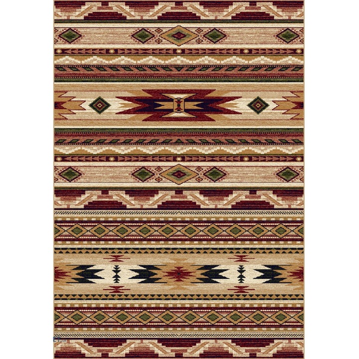 Covor Clasic, Lotos 15080, Bej / Grena, 150x230 cm, 1800 gr/mp