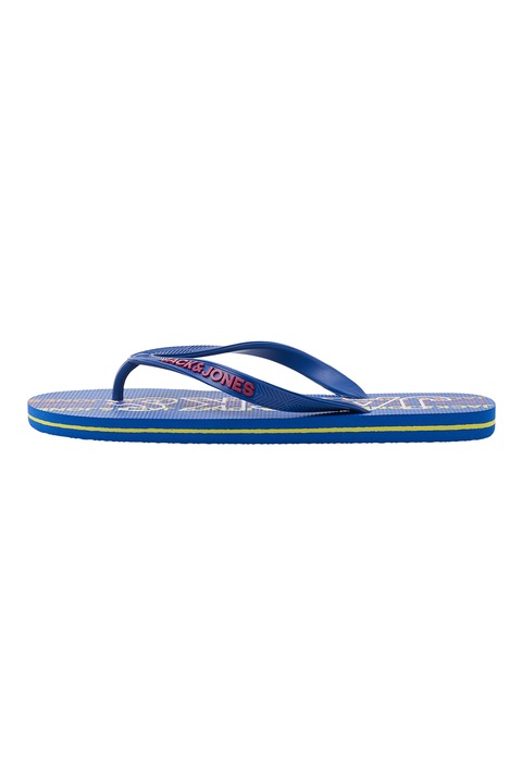 Jack & Jones, Papuci flip-flop cu logo, Albastru