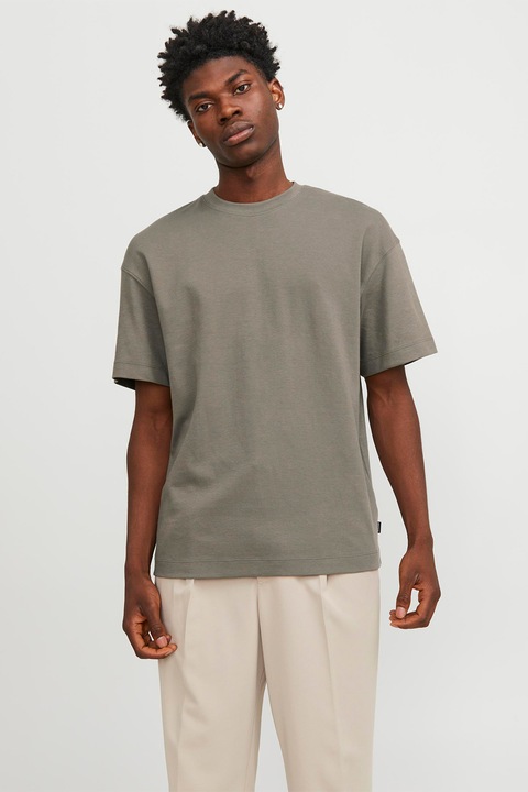 Jack & Jones, Kerek nyakú organikuspamut tartalmú póló, Tópbarna