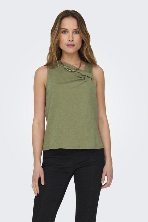 JdY, Памучен топ Amy с възел, Маслинено зелено