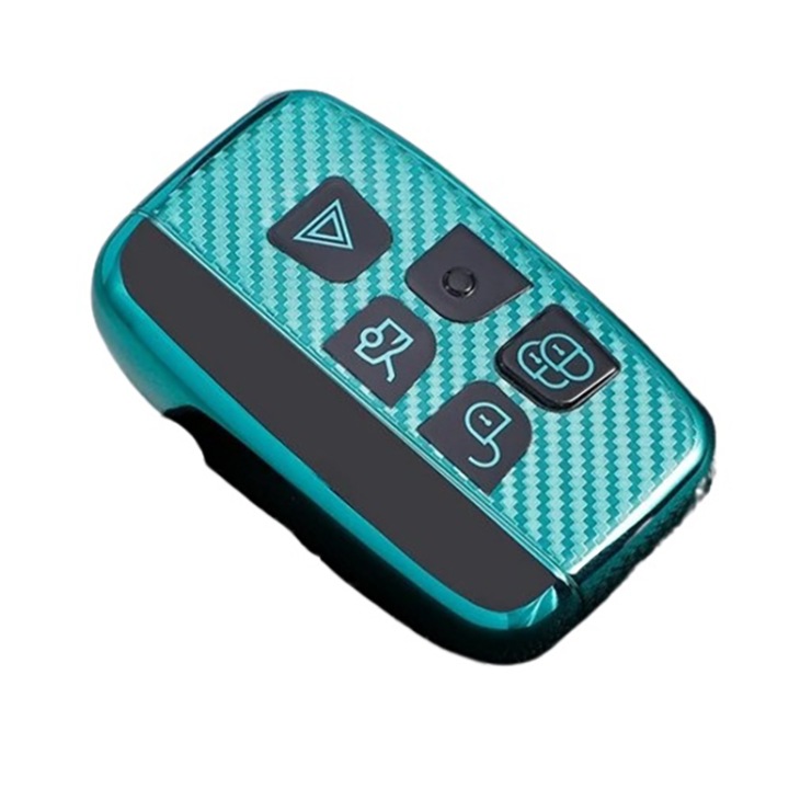 Husa pentru cheie verde carbon Land Rover LR4 Range Rover Sport Evoque Jaguar XF XJ XJL F-pace