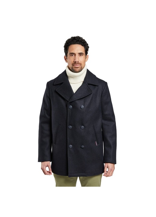 Geaca barbati Armor Lux Kermor, lana pura, croi scurt, navy, L