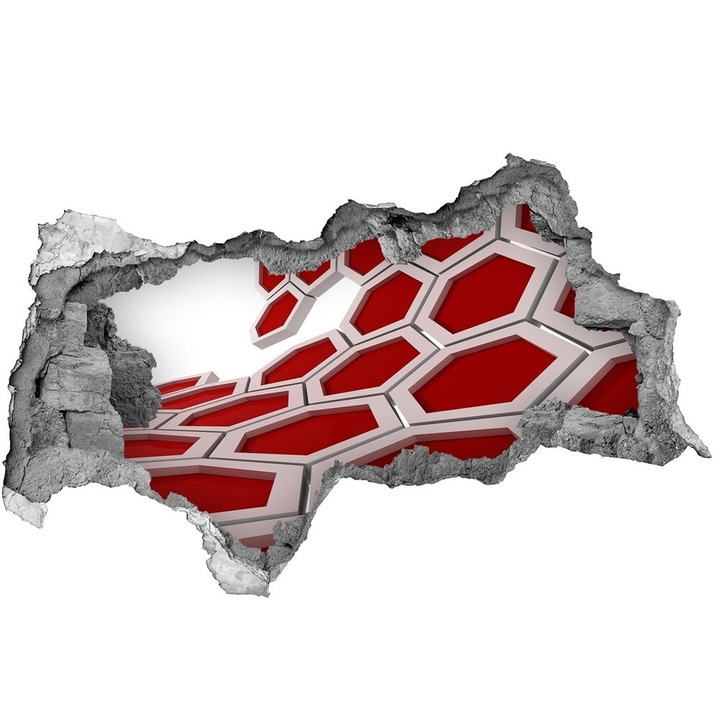 Autocolant decorativ. gaura in perete. Tulup. Abstractie 3D. Multicolor. 150x115 cm. 010120080070000005940