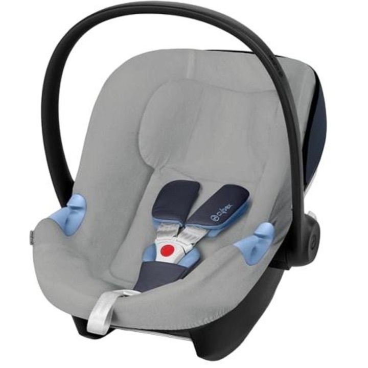 Husa pentru scaun auto copii, Cybex, bumbac, compatibila cu Aton M, gri