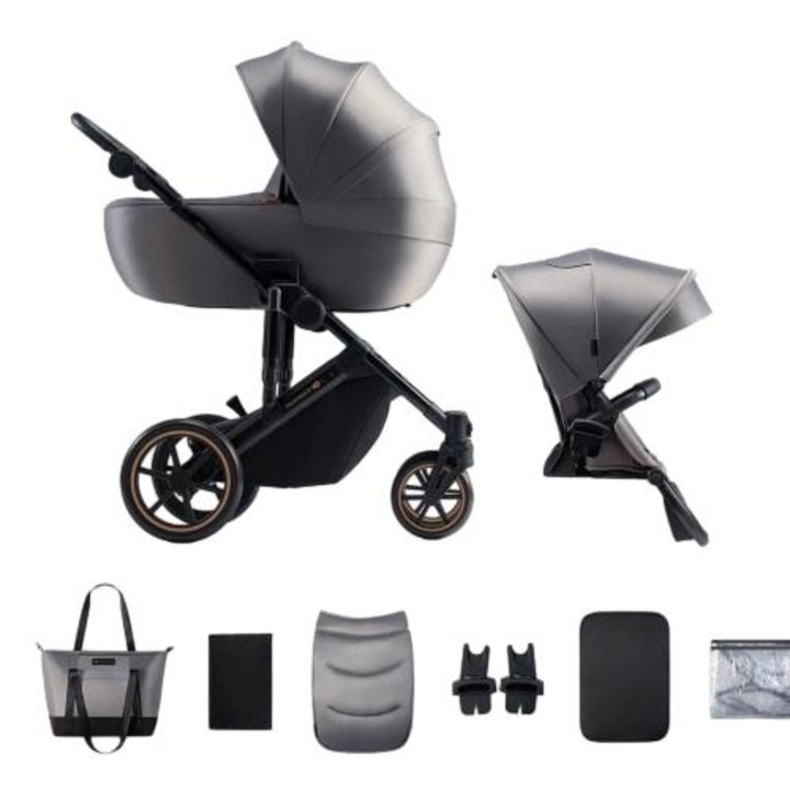 Kinderkraft Prime 2 бебешка количка 2в1 SHADOW GREY