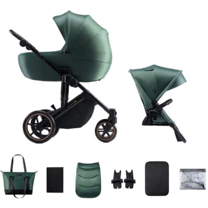 Kinderkraft Prime 2 бебешка количка 2в1 DARK GREEN