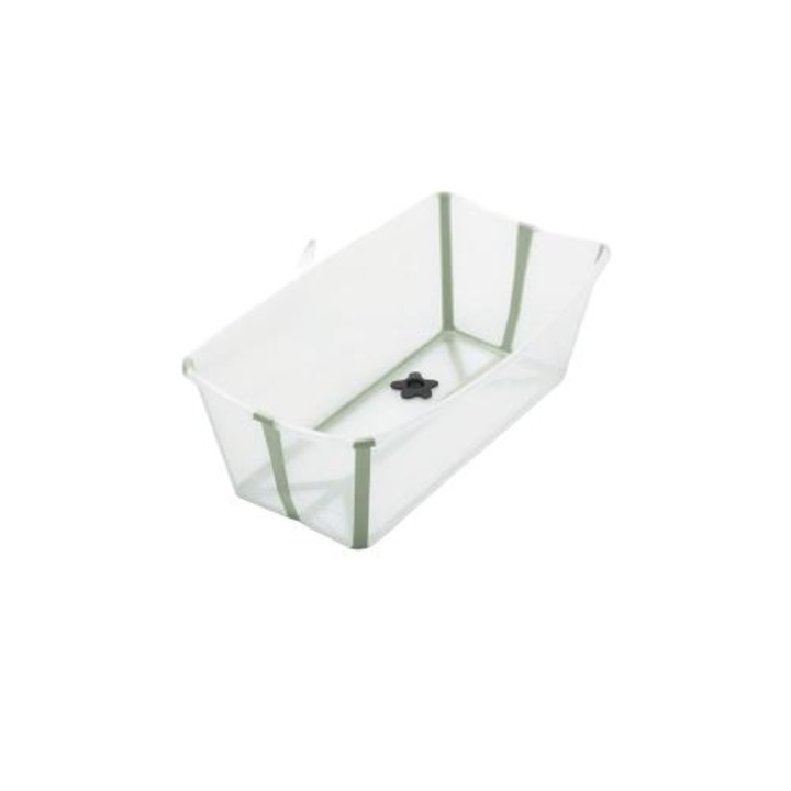 Сгъваемо корито Stokke Flexi Bath, Transparent/Green, 66x24x35cm, 0-4 години