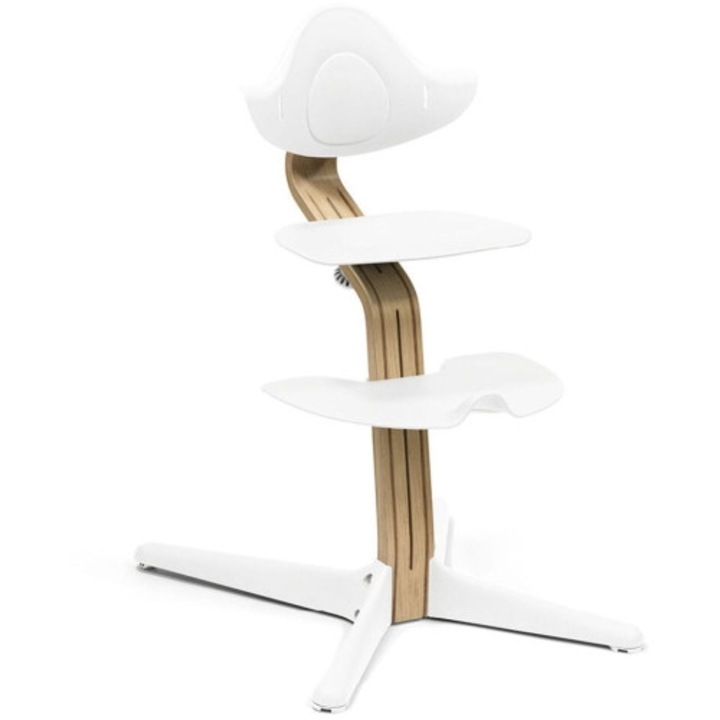 Scaun pentru copii Stokke Nomi, lemn, multifunctional, ergonomic, Oak White