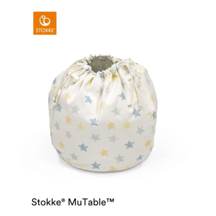Geanta de depozitare jucarii Stokke MuTable V2, bumbac, multicolor stele