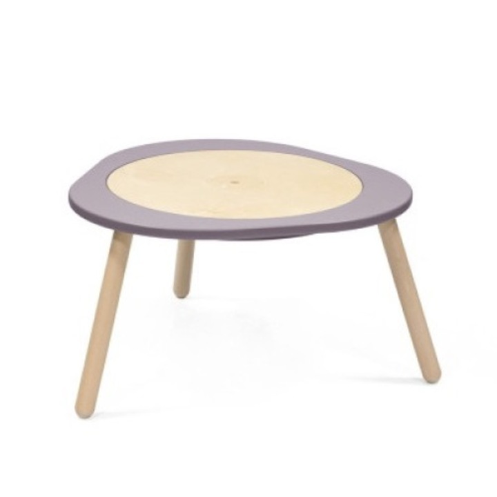 Masuta pentru copii Stokke, MuTable V2, Inaltime reglabila, Lemn, Lila/Bej