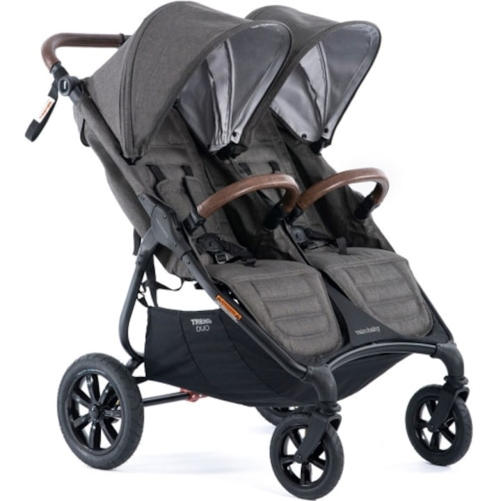 Количка за близнаци ValcoBaby Snap Duo Trend SPORT, регулируема, с пневматични колела, Charcoal