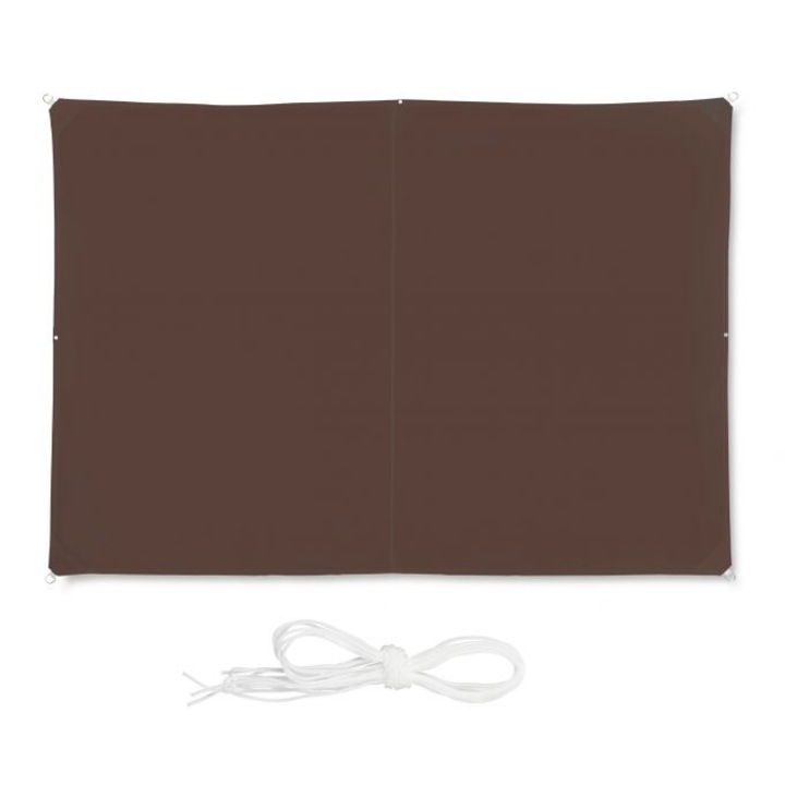 Copertina tip parasolar Relaxdays, cu protectie UV, maro, 2x3 m, 10026353