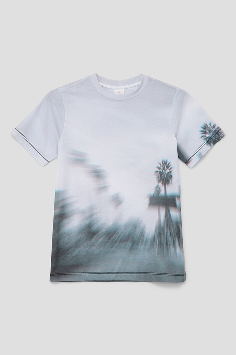 s.Oliver, Trópusi mintás póló, Világosszürke/Sötétszürke